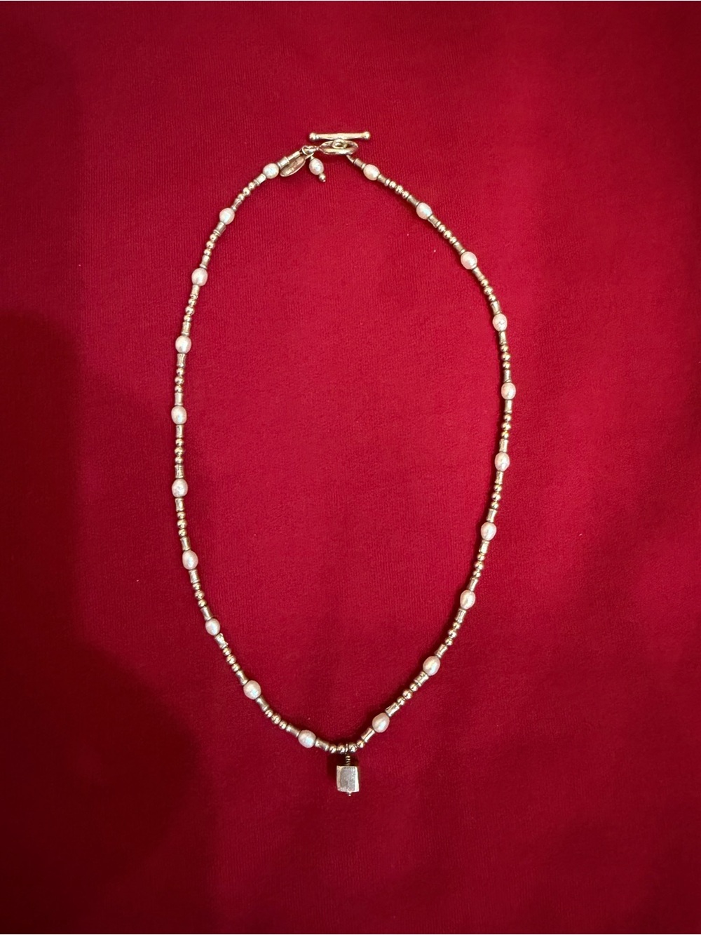 Ralph Lauren Sterling Silver 925 Freshwater Pearl Toggle Necklace Signed 12.8g